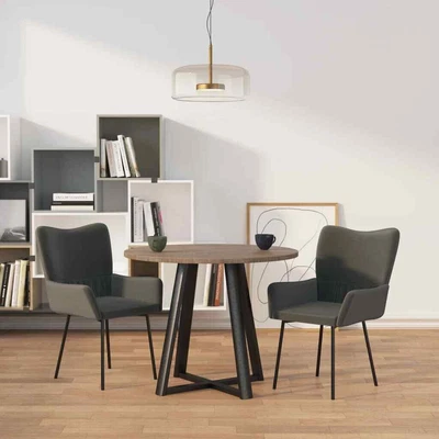 $184.99 • Buy Dining Chairs 2 Pcs Dark Grey Velvet VidaXL