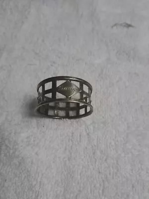 Sterling Napkin Ring Cutout Cage Look   Monogramed  Grange • $34.99