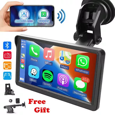 Portable 7 For Wireless Apple CarPlay Android Auto Touch Screen Car Radio Stereo • $64.99