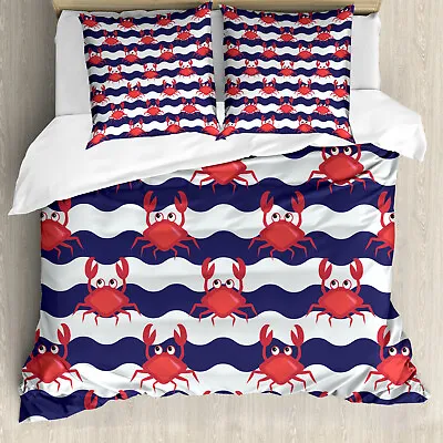 Nautical Duvet Cover Crabs On Striped • £41.99
