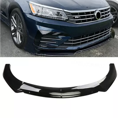 Front Bumper Lip For Volkswagen Jetta Spoiler Splitter Glossy Black Lower Chin • $66.49