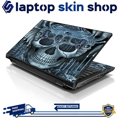 Laptop Skin Sticker Notebook Decal Cover Blue Skull For Dell Apple Asus 17 -19  • $12.95