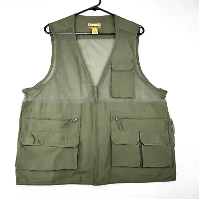 Outdoors Multi-pocket Mesh Vest Men's Medium Drab Green Hunting Fishing • $14.97