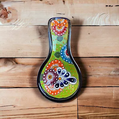 Talavera Spoon Rest Handmade Hand Painted Ceramic Mexican Pottery Kitchen 10 X 5 • $24.99