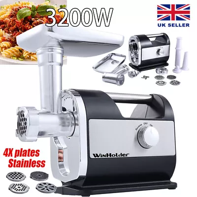 WinHolder 3200W Electric Meat Grinder Mincer Machine Food Sausage Kitchen Maker • £75.99