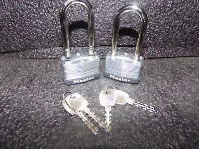 (2)Master Lock 500Kabrklh Padlock Keyed Alike Breakaway Shackle Square Steel(C) • $15