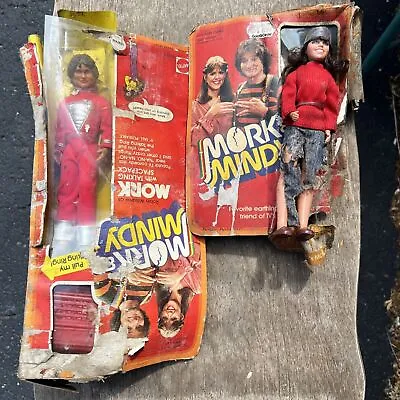 Vintage Talking Mork And Mindy 9  Doll Action Figure Mattel 1979 Mib Works • $79.99