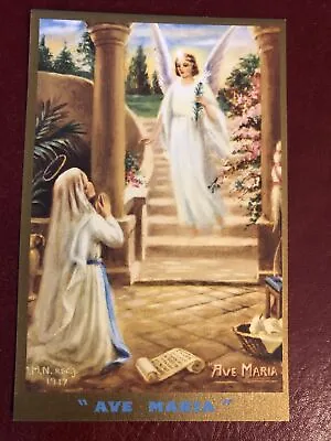 $2.99 • Buy Vintage Catholic Holy Card - Ave Maria Annunciation - Nealis