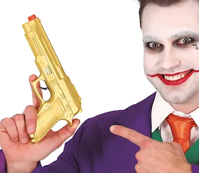 GOLDEN Plastic Handgun Toy Gun Man With The Fancy Dress Pistol Halloween 22cm • £9.99