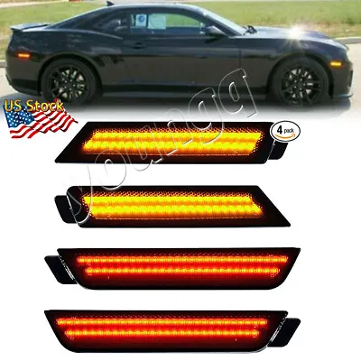 $29.95 • Buy For Chevy Camaro 2010-2015 Front & Rear LED Bumper Side Marker Light Lamp Smoked