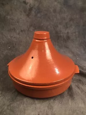 Sur La Table 8.5” Orange Tagine Terracotta Glazed Cookware • $20