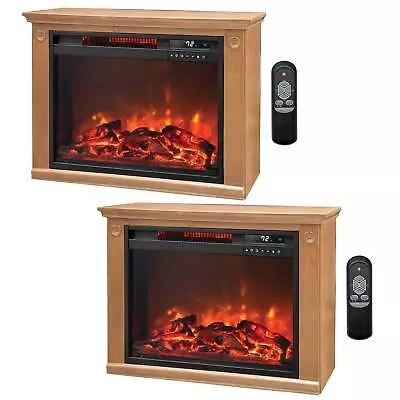 Lifesmart 3 Element Quartz Infrared Electric Portable Fireplace Heaters (Pair) • $420.99