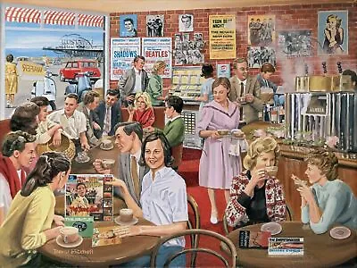 1960's Seafront Cafe Aluminium Metal Sign Bar Wall Poster Garage • £3.99