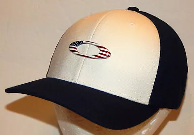 Oakley Tincan Hat / Cap Size S/M Or L/XL White / Navy RWB Flag Tin Can • $22.97