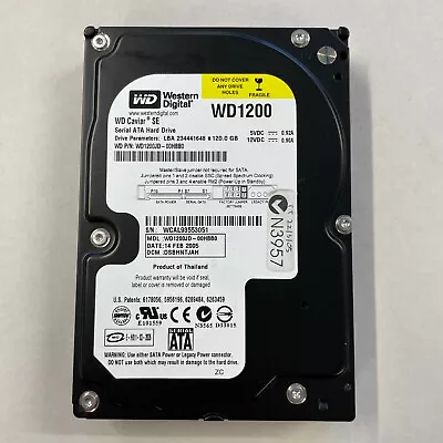 WD Caviar 120GB 3.5  HDD SATA 1.5Gb/s 7200 RPM 8MB Cache WD1200 WD1200JD-00HBB0 • $49.90