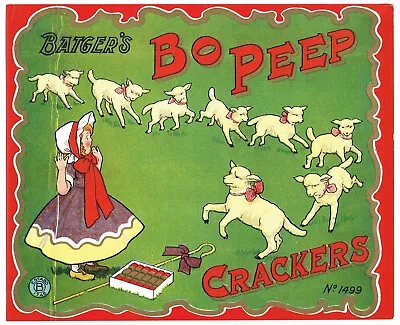 Original Label Vintage Firecrackers 1930s Little Bo Peep Nursery Rhyme England • $28.95