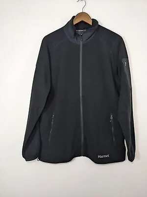 Marmot Mens Sweatshirt Size Large Black Polartec Fleece Full Zip Custom GWG • $30