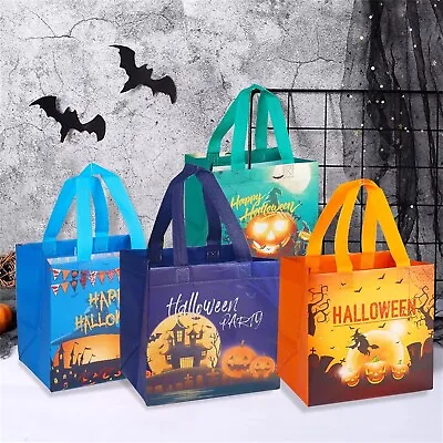 £5.69 • Buy 4 Pack Halloween Candy Bags Non-Woven Reusable Kids Gift Bags For Trick Or Treat