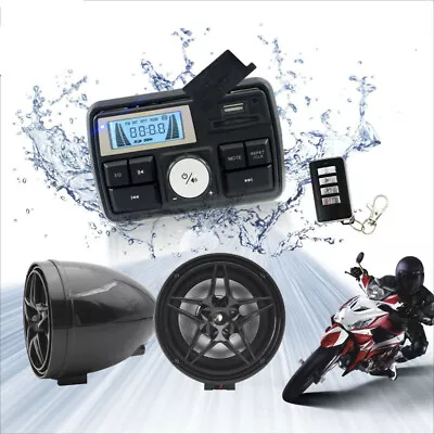 12V Motorcycle Bluetooth Handlebar Audio System Radio Stereo MP3 Speakers • $45.99
