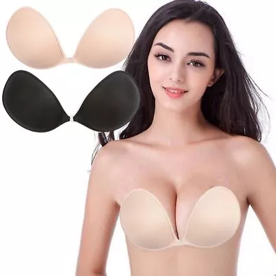 £6.51 • Buy Silicone Strapless Push Up Bra Backless Self Adhesive Invisible Lace Stick On