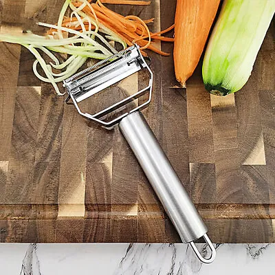 Multi-Function Vegetable Potato Peeler Serrated Julienne Slicer Cutter Salad BK • £6.22