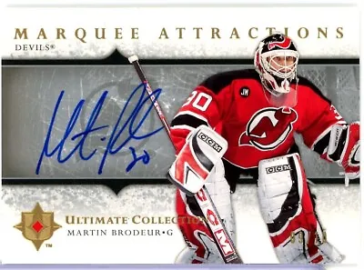 2005-06 Ultimate Collection Marquee Attractions #SMA29 Martin Brodeur AUTO /10 • $364.29