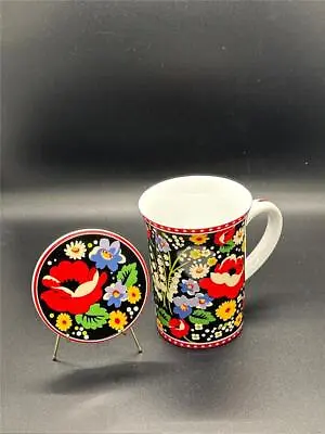 Vera Bradley Barnes & Noble Ceramic Cup With Lid Poppy Fields • $19.99