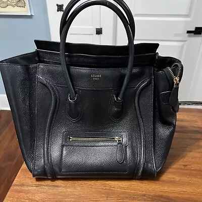 Ladies Celine Hand Bag Luggage Mini Shopper Handbag Color Black • $90.50