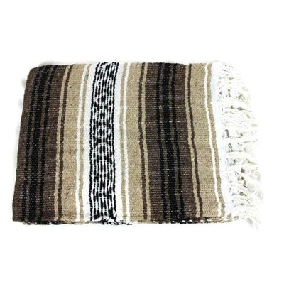 £50.55 • Buy Mexican Western Yoga Falsa Blanket All Taupe Brown