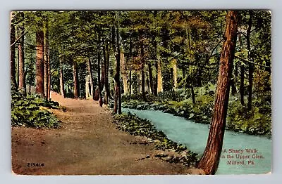 Milford PA-Pennsylvania A Shady Walk In Upper Glen Vintage C1914 Postcard • $8.99