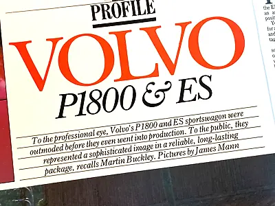 Volvo P1800 & Es Frameable Original Car Magazine Buying Guide Review • $11.81