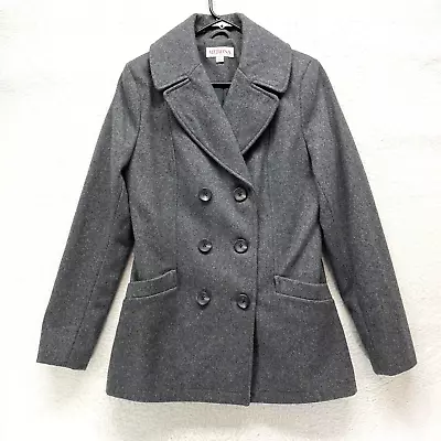 Merona Wool Blend Pea Coat Women's Size S - Gray Double Breasted Lined • $27.76