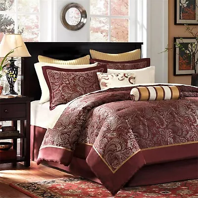 Madison Park Aubrey 12 Piece Comforter Set With Cotton Bed Sheets • $199.99