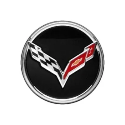 $49.98 • Buy 2014-2019 Corvette C7 Black W/ Chrome Trim Center Cap 19301416 Qty 1 OEM GM