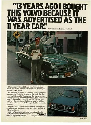 1979 VOLVO 244 William Stiles Loves His 1966 Green Volvo 122s Vintage Print Ad • $8.95