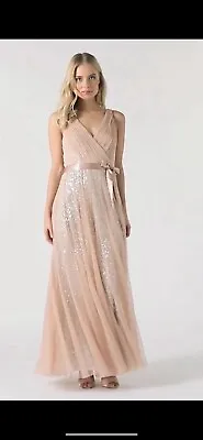 £30 • Buy Monsoon Nude Dress Size 12 Bridesmaid Or Prom Dress Sequins