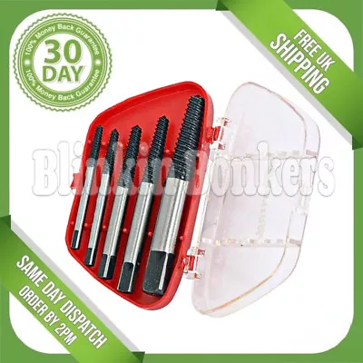 5pc Screw Extractor Set For Damaged Broken Bolt Stud Remover Tapered Tool Case • £3.79