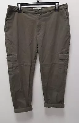 Two By Vince Camuto Women's Cotton Stretch Cargo Green Size 12 Pants • $19.99