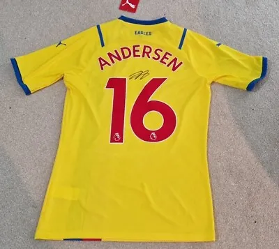 £59.99 • Buy Crystal Palace 20-21 Away Shirt SIGNED BY JOACHIM ANDERSEN 16