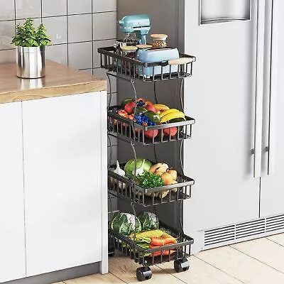 4 Tier Fruit Vegetable Basket For Kitchen Storage Cart Vegetable Basket Bins  • $36.72