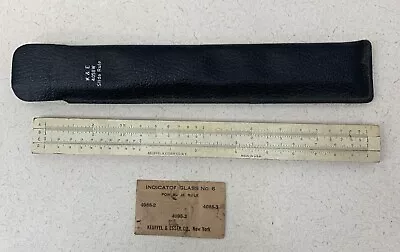 Vintage Keuffel & Esser K & E Beginner's Slide Rule 4058W With Case & Glass Seal • $8.99