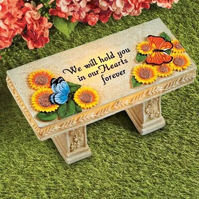 Solar Lighted Butterfly Memorial Loved Ones Gone Memory Garden Bench Statue • $34.99