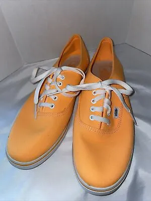 VANS Brite Neon Orange Pop Lace Up Shoes Sneakers Women’s SZ 10.5 Men’s SZ 9 • $28