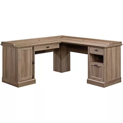 Sauder Barrister Lane Engineered Wood L-Desk In Salt Oak Finish • $513.44