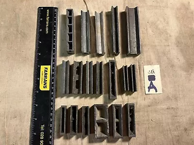 18 PIECES OF CAST METAL LETTERPRESS PRINTING SPACING APPROX 1.8Kg (set A) • £20