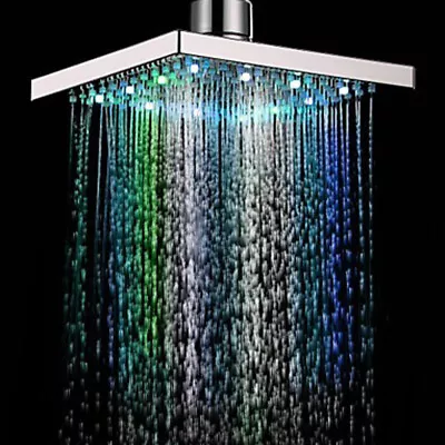  8 -inch LED Water Faucet Light Square Shower Head Color Changing Heads • $45.99