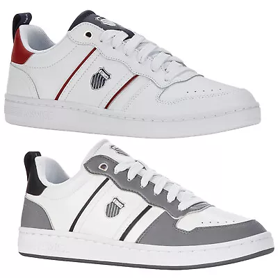 2024 K-Swiss Mens Lozan Match Leather Trainers Tennis Retro Classic Laced Casual • £59.95