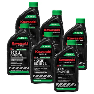 6PK Genuine OEM Kawasaki 10W40 Motor Oil Quart 4-Cycle K-Tech 99969-6296 • $48.99
