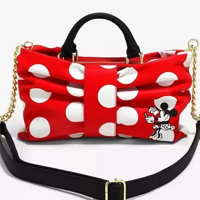 Sale! Loungefly Disney Minnie Mouse Bow  Crossbody Bag NEW With Tags • $59