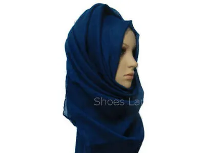  Viscose Women Fashion Big Large Maxi Long Wide Plain Scarf/Hijab Shawl/Wrap • £2.75